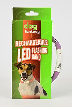 Obojek DOG FANTASY světelný USB 45cm