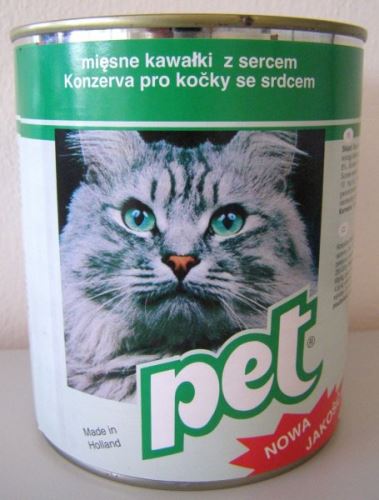 Pet Katze masové kostky se srdcem pro kočky 855g