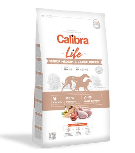 Calibra Dog Life Senior Medium&Large Chicken 2 balení 12kg