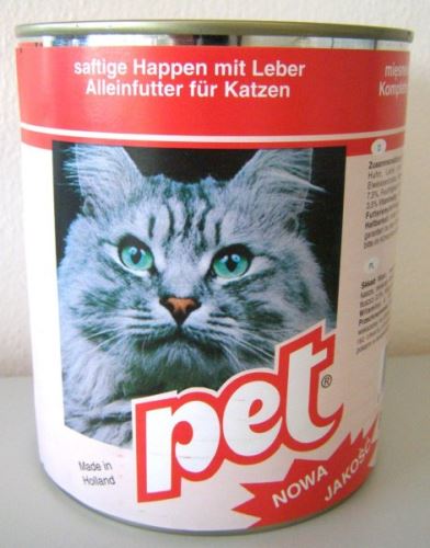 Pet Katze masové kostky s játry pro kočky 855g