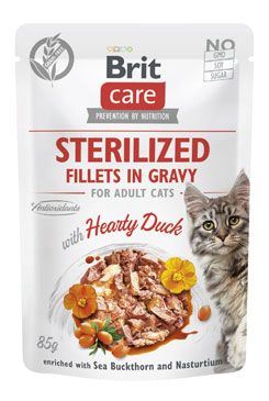 Brit Care Cat Fillets in Gravy Steril. Hearty Duck 85g