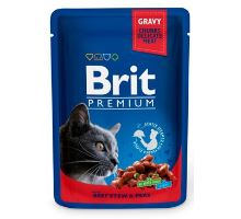Brit Premium Cat kapsa with Beef Stew &amp; Peas 100g