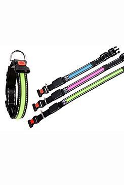 Obojek nylon LED USB nabíjecí modrý 36cm KARLIE