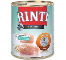 Rinti Dog Sensible konzerva kuře + rýže 800g