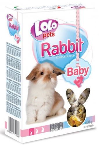 LOLO BABY kompl. krmivo pro králíky do 3 měs. 400g krabička