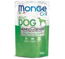 MONGE GRILL kapsička jehněčí se zeleninou pro psy 100 g