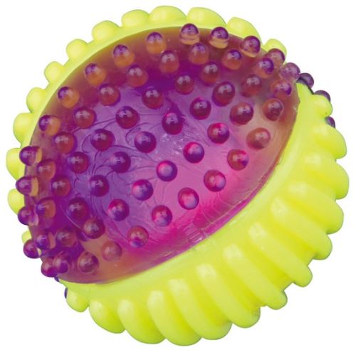 Ježatý míček s blikátkem uvnitř, pevný plast (TPR) 7 cm