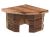 Domek SMALL ANIMAL Rohový dřevěný s kůrou 16 x 16 x 11 cm 1ks