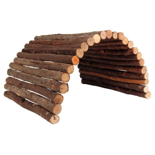 Dřevěný most z kulatých dřívek 22x10 cm pro myši a křečky