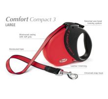 Vodítko FLEXI Comfort Compact 3 5m/60kg Pásek červená
