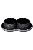 Miska plast LUXURIOUS double černá 2x350ml