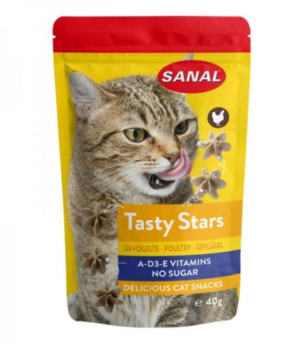 SANAL Cat Tasty Stars Poultry - hvězdičky s př. drůbeže 40 g