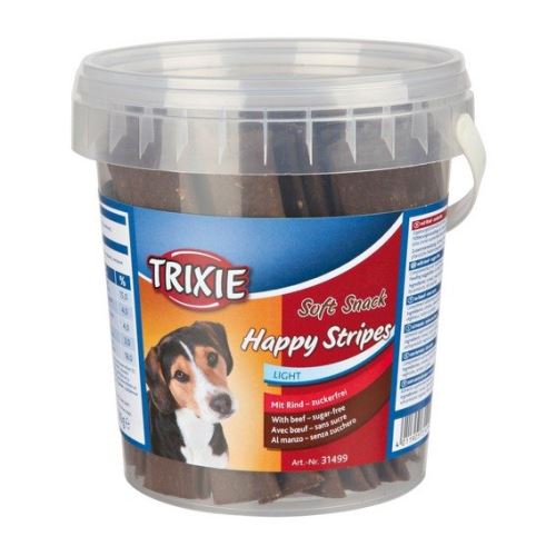 Soft Snack Happy Stripes - hovězí pásky, kyblík 500g