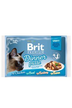 Brit Premium Cat D Fillets in Gravy Dinner Plate 340g