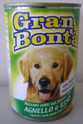 Gran Bonta konzerva s jehněčím masem pro psy 1230g