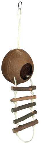 Kokosový domek pro křečky s žebříkem 13 x 56 cm