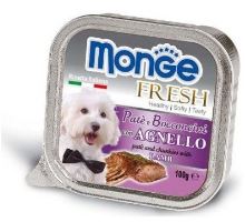 MONGE FRESH - paštika a kousky s jehněčím 100 g pro psy