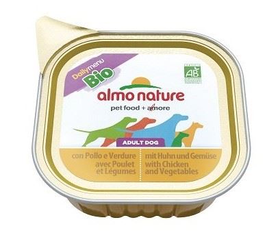 Vyřazeno Almo Dog Bio Paté vanička kuře+zelenina 100g
