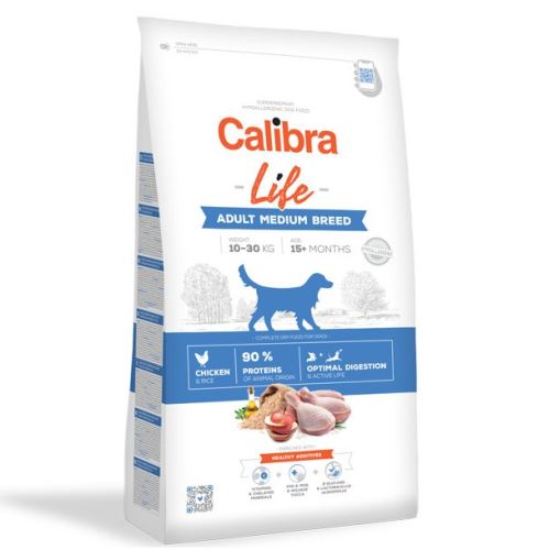 Calibra Dog Life Adult Medium Breed Chicken 2 balení 12kg