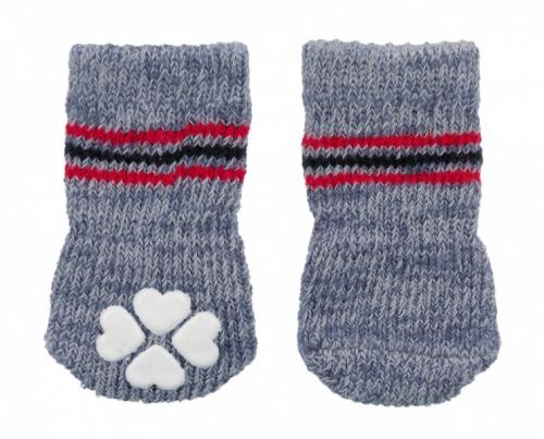 Protiskluzové šedé ponožky, 2 ks pro psy