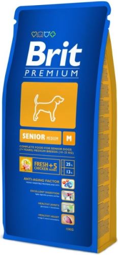 Brit Premium Dog Senior M 15kg krmivo pro psy