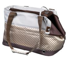 Cestovní taška MARILLA hnědo/béžová s puntíky - vel. 21x27x46