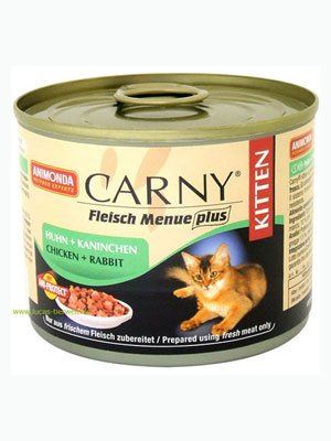 Animonda konzerva CARNY Kitten - hovězí + krůtí srdce 200g