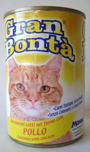 Gran Bonta konzerva s kuřecím masem pro kočky 400g