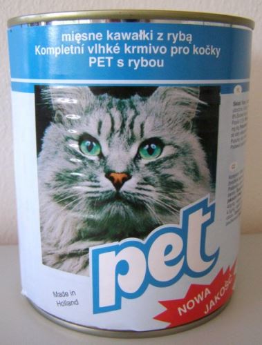 Pet Katze masové kostky s rybou pro kočky 855g