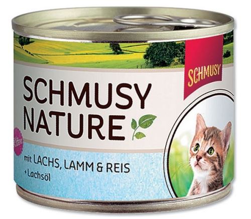 Schmusy Cat Nature Menu konz. Junior losos + jehně 190g