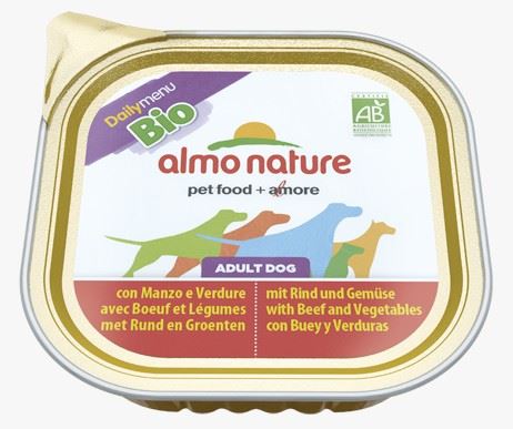 Vyřazeno Almo Dog Bio Paté vanička hovězí+zelenina 100g