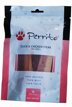 Vyřazeno Perrito Duck&Chicken Steak pro psy 100g