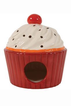 Vyřazeno Domek pro hlodavce Cup Cake červená 13x13x14cm