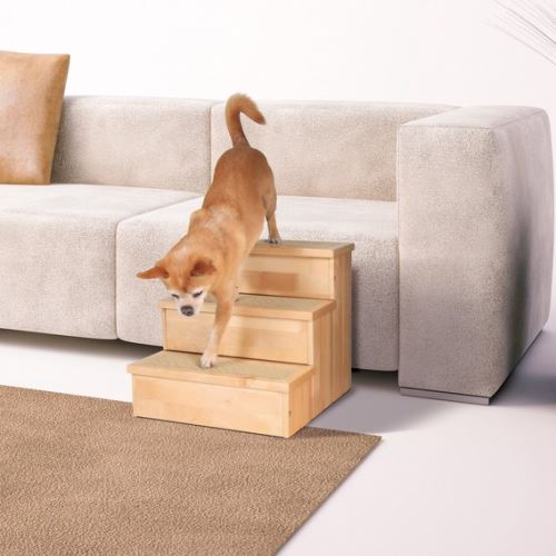 Dřevěné schody pro malé psy a kočky, max.50kg 40x38x45cm
