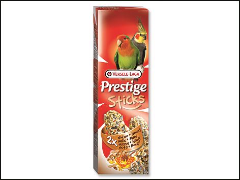 Tyčinky Prestige ořechy a med pro střední papoušky 140g