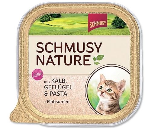 Schmusy Cat Nature Menu vanička Junior telecí+drůbež 100g