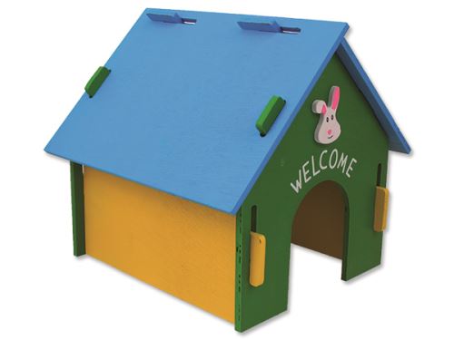 Domek SMALL ANIMAL dřevěný barevný 30 x 29,5 x 29,5 cm 1ks