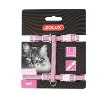 Postroj kočka SHINY nylon růžový Zolux