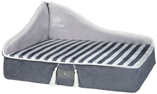 MY PRINCE plyšová sofa-pohovka šedá 60x32x45 cm