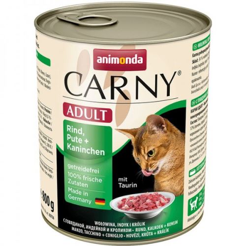 ANIMONDA konzerva CARNY Adult - hovězí, krůta, králík 800g