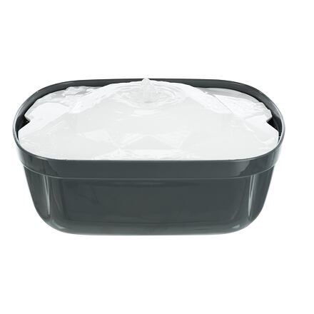 Pítko fontána Polygon, melamin/silikon, 2.5 l/ 28 × 11 × 22 cm, šedá/bílá (RP 2,90 Kč)