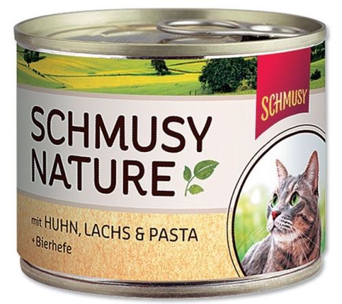 Schmusy Cat Nature Menu konzerva kuře+losos 190g