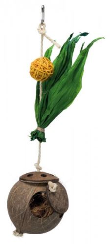 Hračka kokosový ořech na sisalovém laně 35 cm