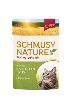 Schmusy Cat Nature Flakes kapsa králík+rýže+šťáv 100g