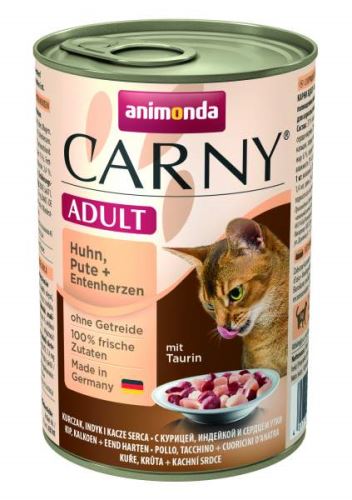 ANIMONDA konzerva CARNY Adult - kuře, krůta+kachní srdce400g