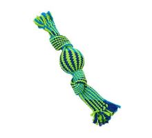 Hračka pes BUSTER Pískací lano s balonkem modrá/zelená