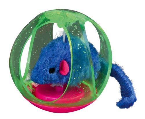 BOBO míček plastový s barevnou myškou 6 cm