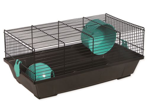 Klec SMALL ANIMAL Viktor černá s modrou výbavou 1ks