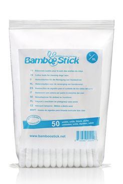 Tyčinky vatové BambooStick pro čištění uší psů 50ks