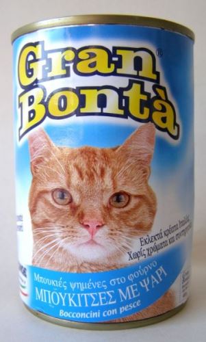 Gran Bonta konzerva s rybou pro kočky 400g